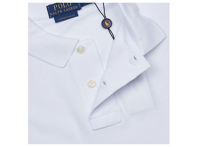 Ralph Lauren Herren Polo T-Shirt mit gesticktem Pony Weiß - Ansicht 6