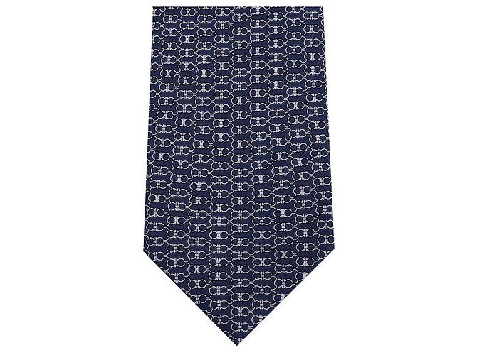 Salvatore Ferragamo Cravatta in seta stampata da uomo NAVY BLUE - vista 5
