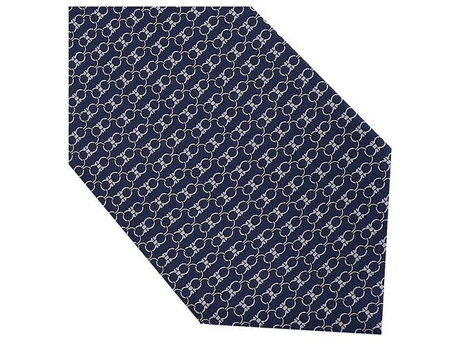 Salvatore Ferragamo Cravatta in seta stampata da uomo NAVY BLUE - vista 9
