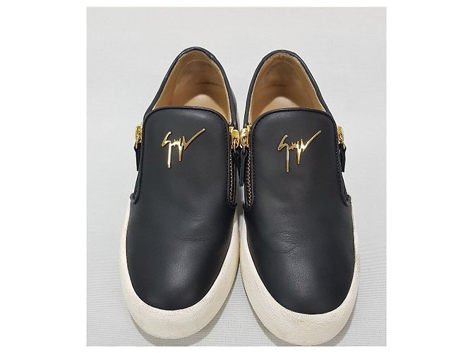 Sneaker slip-on con zip Giuseppe Zanotti in pelle nera Nero - vista 2
