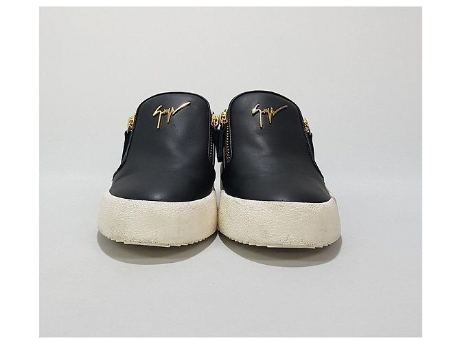 Sneaker slip-on con zip Giuseppe Zanotti in pelle nera Nero - vista 3