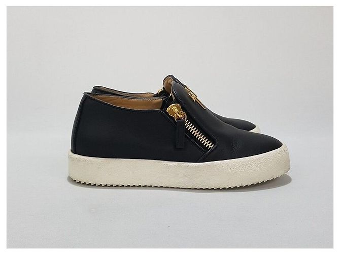 Sneaker slip-on con zip Giuseppe Zanotti in pelle nera Nero - vista 4