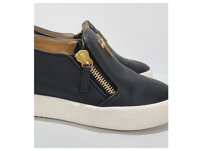 Sneaker slip-on con zip Giuseppe Zanotti in pelle nera Nero - vista 5