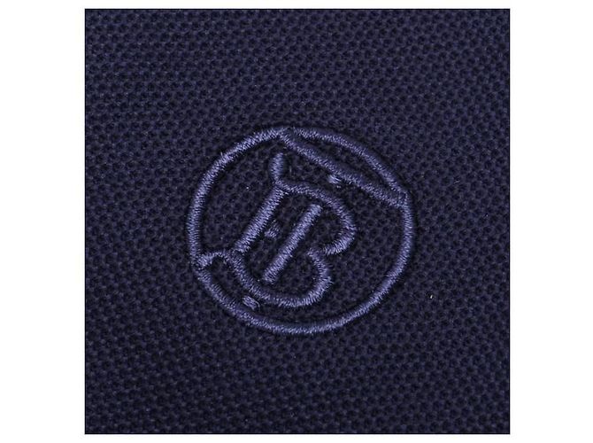 Burberry Polo in piqué di cotone con motivo monogramma Nero - vista 3