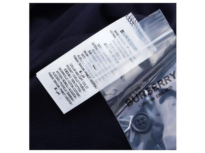 Burberry Polo in piqué di cotone con motivo monogramma Nero - vista 6