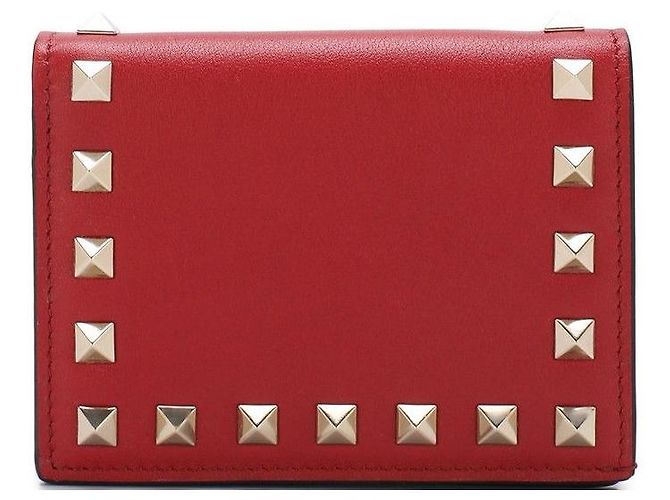 Valentino Französische Lederbrieftasche Rot - Ansicht 3