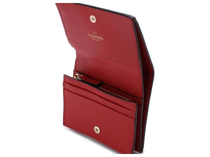 Valentino Französische Lederbrieftasche Rot - Ansicht 5