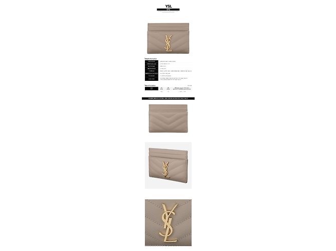 Saint Laurent Monogram Kartenetui Dunkelbeige Braun - Ansicht 2
