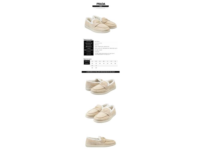 Prada Mocassini in camoscio e shearling da donna Ecru - vista 2