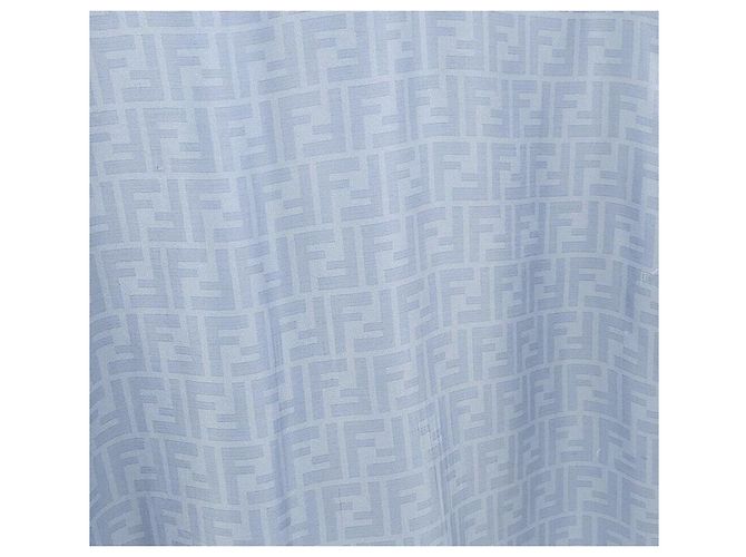 Fendi Hellblaues Seidenhemd mit ff FF-Muster - Ansicht 3