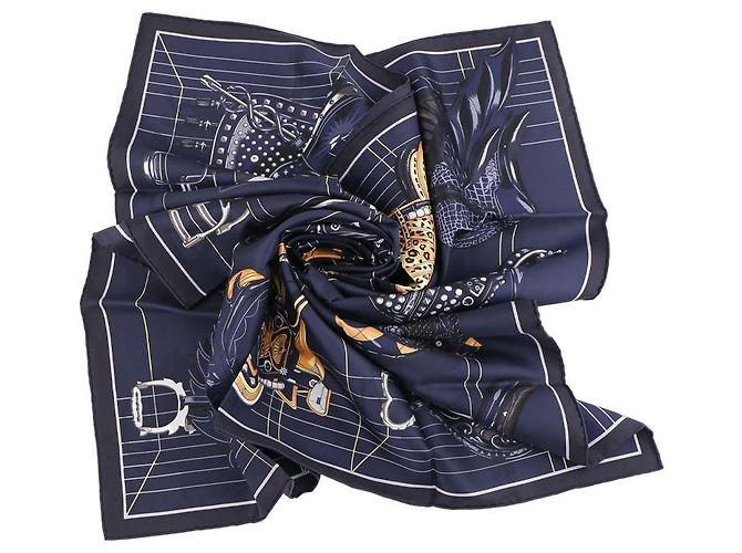 Hermès Seidentwill Schal Blue Noua Blau - Ansicht 8
