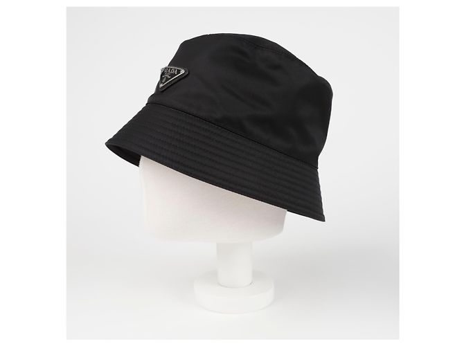 Prada Gorro Bucket Logo Triángulo Talla Negro - vista 10