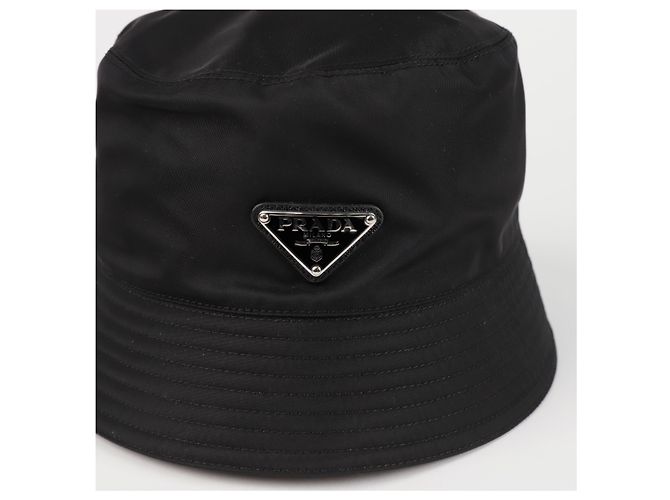 Prada Gorro Bucket Logo Triángulo Talla Negro - vista 2