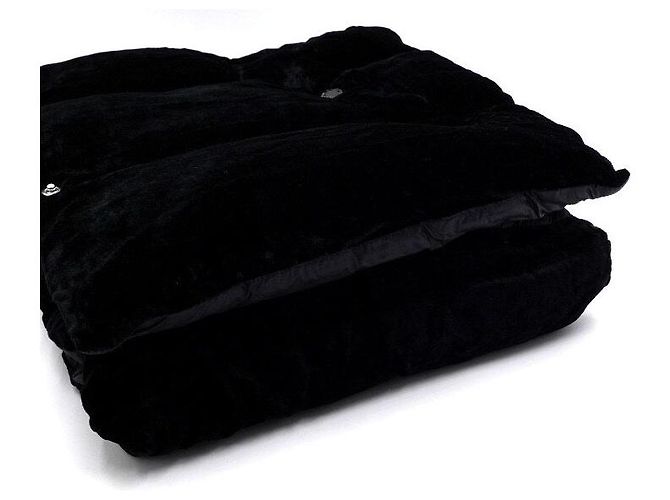 Moncler Cachecol e Muffler de Veludo Preto e Penugem de Ganso - vista 2