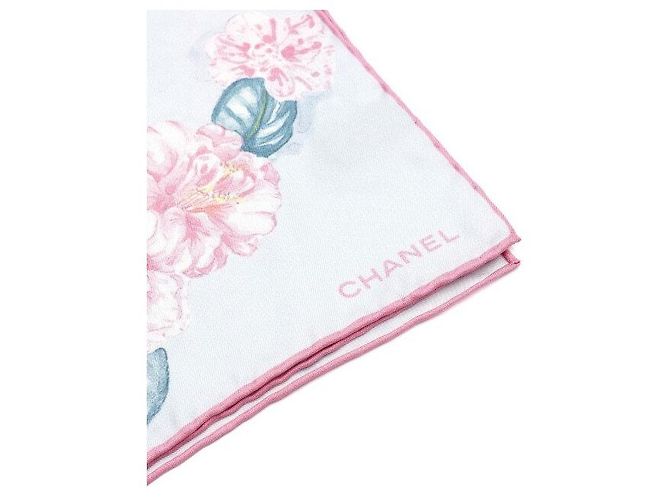 Chanel Foulard quadrato in seta floreale Multicolore - vista 3