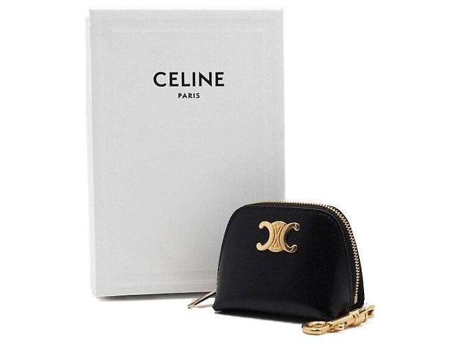 Céline Portamonete Micro Triomphe con charm per borsa in pelle nera - vista 10