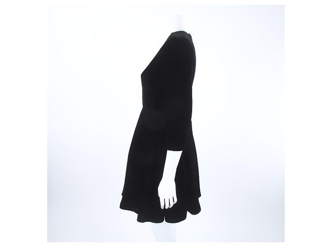 Christian Dior Samtkleid Schwarz - Ansicht 2