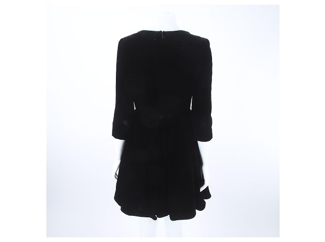 Christian Dior Samtkleid Schwarz - Ansicht 3
