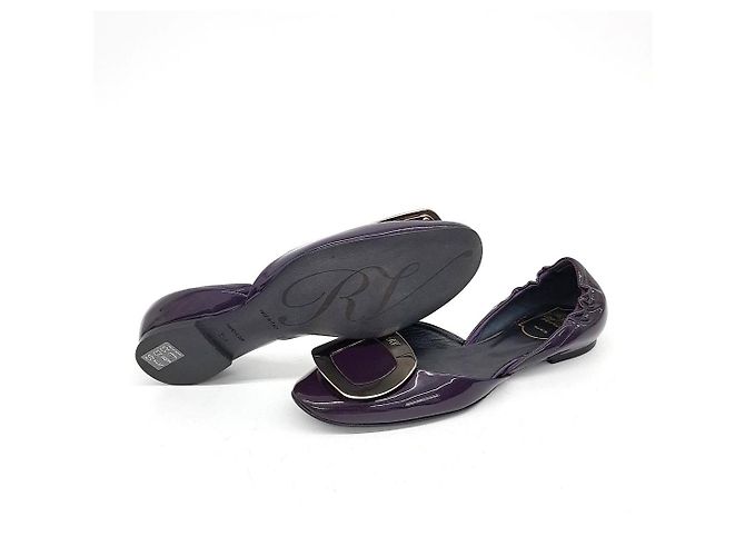 Roger Vivier Lackleder-Flats Lila - Ansicht 4