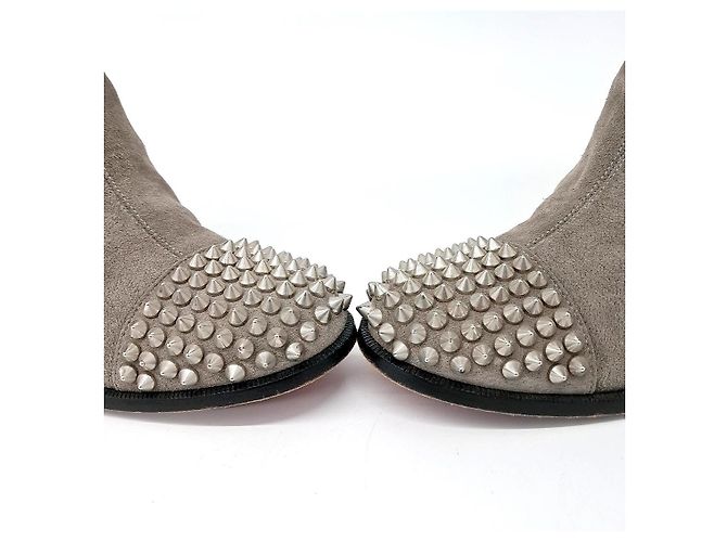 Botas largas de gamuza Christian Louboutin Castaño - vista 2