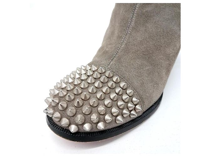 Botas largas de gamuza Christian Louboutin Castaño - vista 5