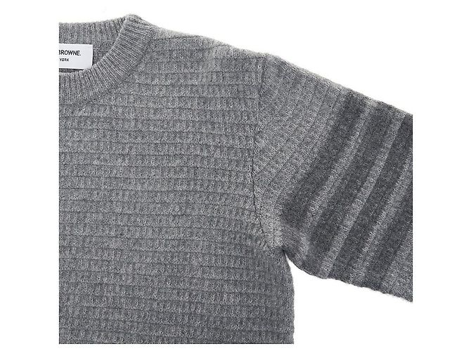 Thom Browne Malha de lã e cashmere diagonal para mulher Marrom - vista 4