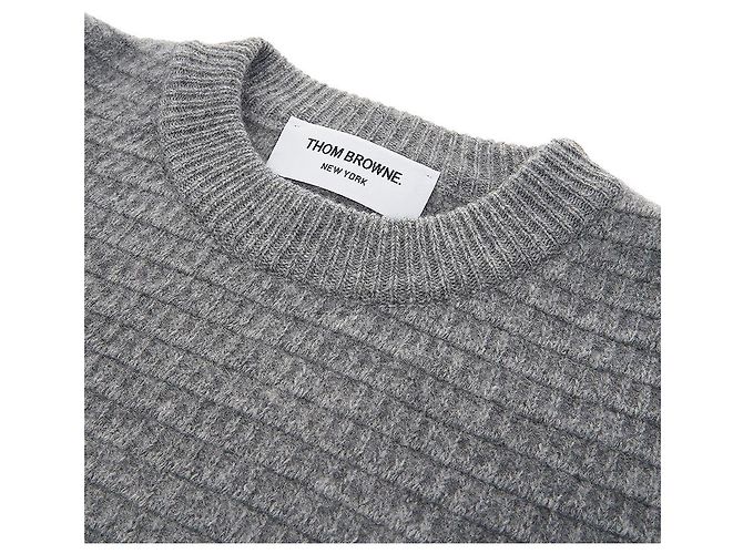 Thom Browne Malha de lã e cashmere diagonal para mulher Marrom - vista 7