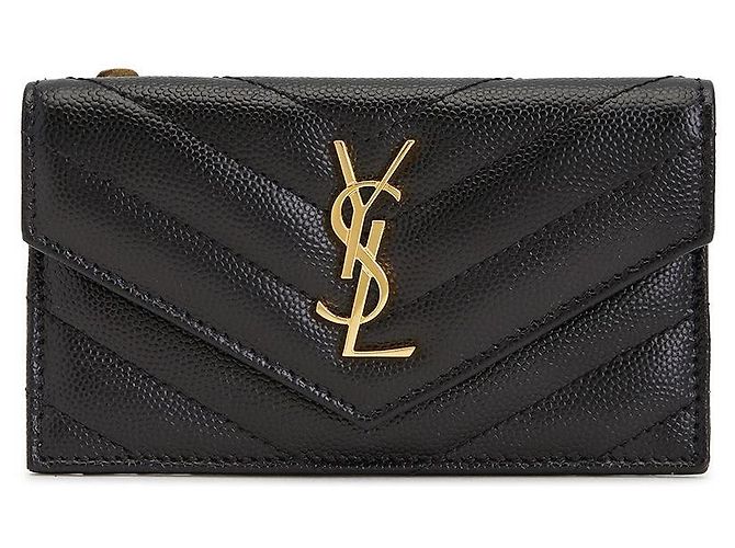 Saint Laurent Tarjetero para mujer Cassandra Matelassé Fragmant Negro - vista 2