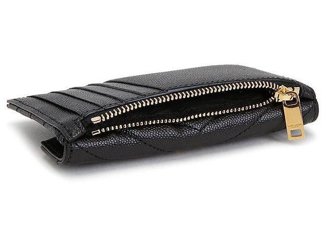 Saint Laurent Tarjetero para mujer Cassandra Matelassé Fragmant Negro - vista 6