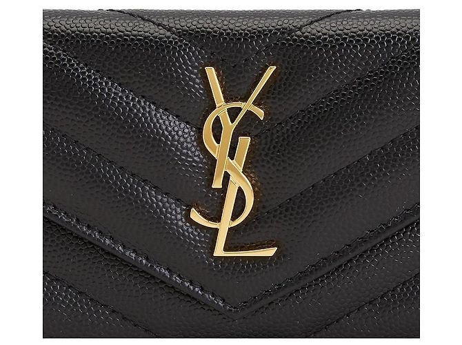 Saint Laurent Tarjetero para mujer Cassandra Matelassé Fragmant Negro - vista 7
