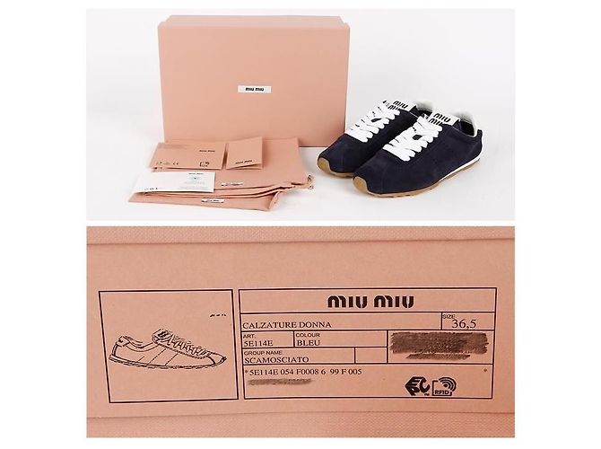 Miu Miu Logo Wildleder-Sneaker Schwarz - Ansicht 6