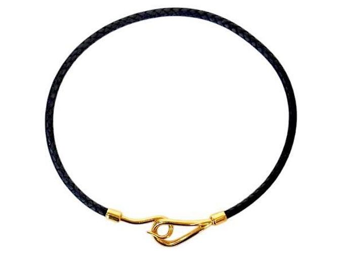 Hermès Collana Choker Jumbo Nera e Oro - vista 2