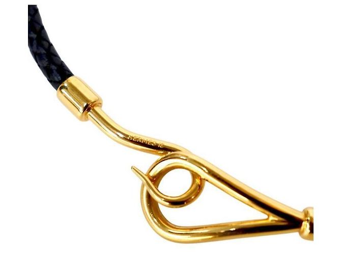 Hermès Collana Choker Jumbo Nera e Oro - vista 3