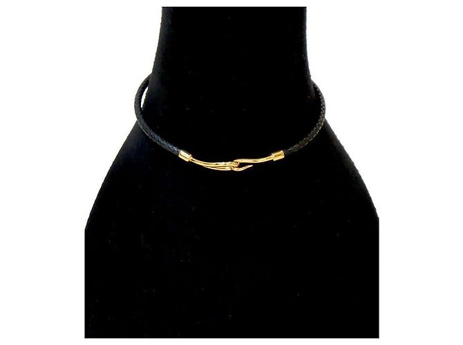 Hermès Collana Choker Jumbo Nera e Oro - vista 4