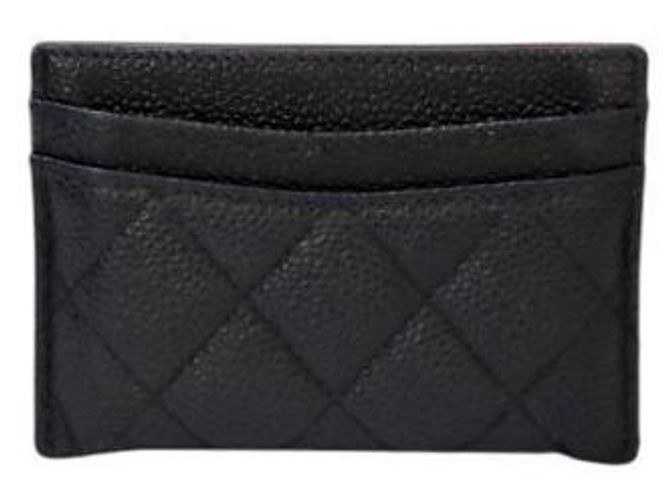 Chanel Portacarte in pelle caviar nera Nero - vista 3
