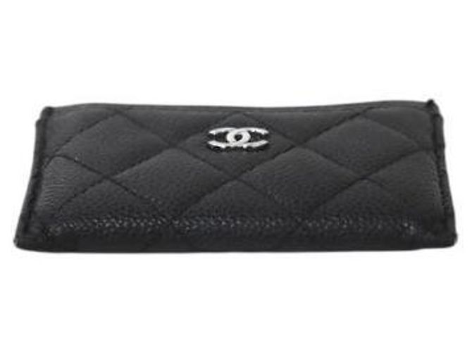 Chanel Portacarte in pelle caviar nera Nero - vista 4