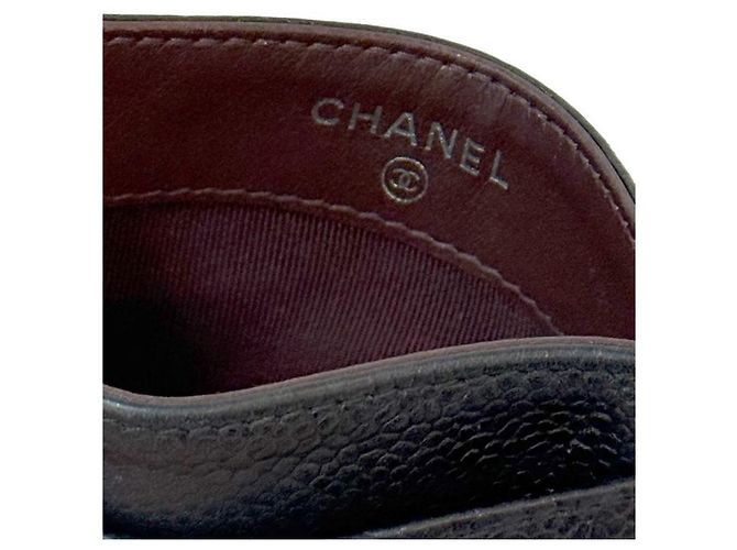 Chanel Portacarte in pelle caviar nera Nero - vista 5