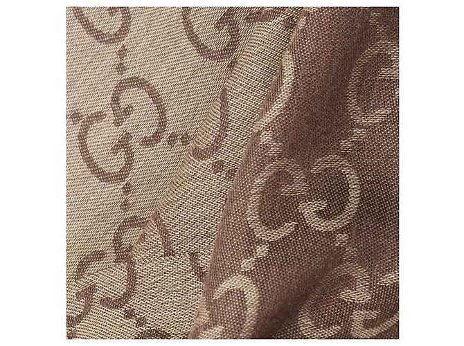 Gucci Cachecol GG em lã e seda stamp: - vista 6