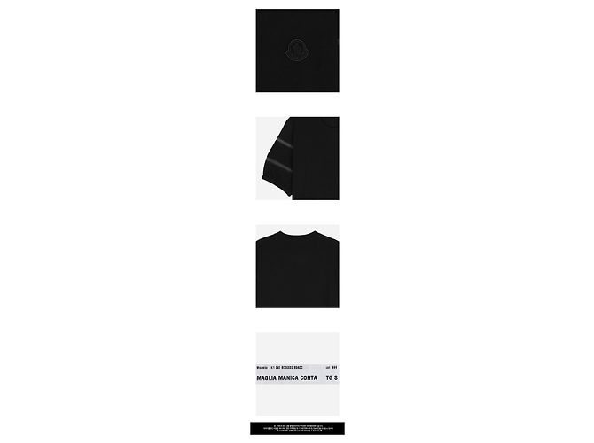 Moncler Camiseta de algodón con ribete de seda Negro - vista 3