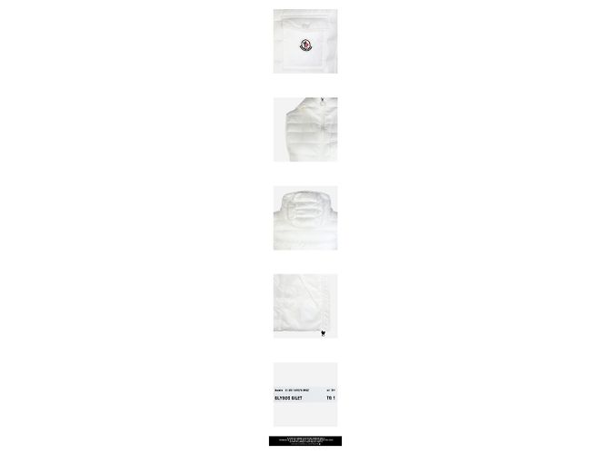 Moncler Chaleco de plumón con capucha para mujer Gligos Cream Plata - vista 3
