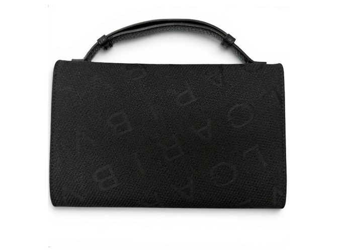 Bulgari Bvlgari Canvas Leather Logo Shoulder Wallet Black - view 4