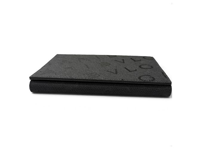 Bulgari Bvlgari Canvas Leather Logo Shoulder Wallet Black - view 5