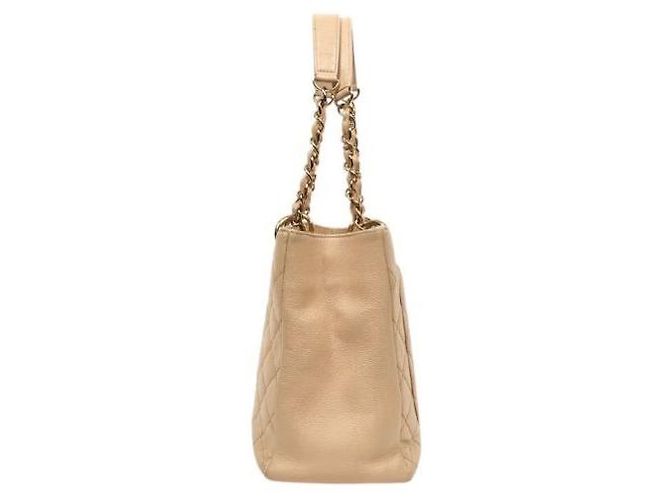 Chanel Bolso de hombro Grand Shopping Big CC en Caviar Beige Castaño - vista 2