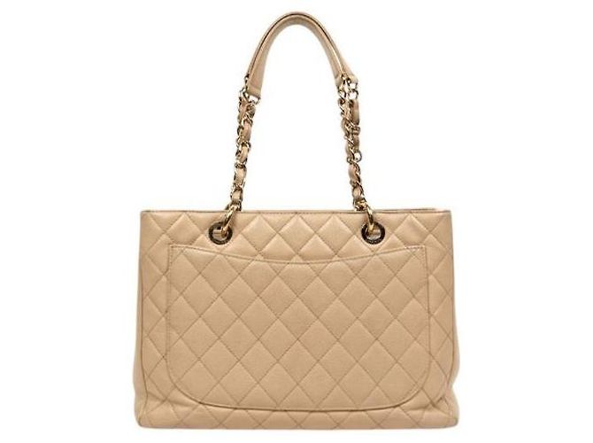 Chanel Bolso de hombro Grand Shopping Big CC en Caviar Beige Castaño - vista 3