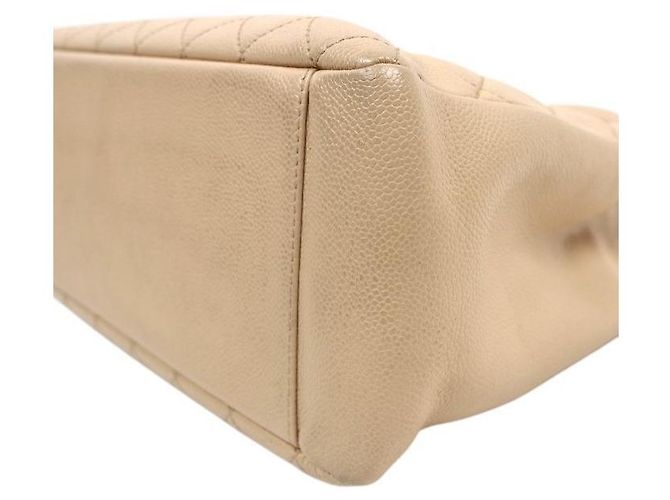 Chanel Bolso de hombro Grand Shopping Big CC en Caviar Beige Castaño - vista 8