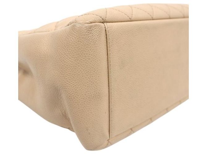 Chanel Bolso de hombro Grand Shopping Big CC en Caviar Beige Castaño - vista 9