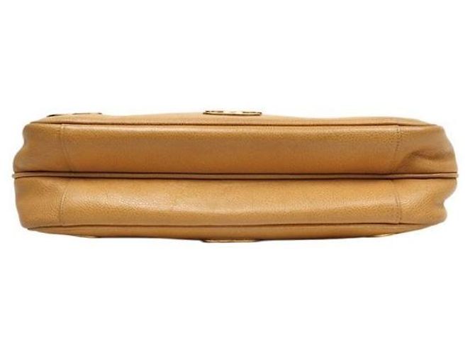 Chanel Bolsa de Ombro Triple CC Chain em couro caviar bege Marrom - vista 4