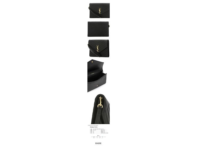 Saint Laurent Clutch a Busta Matelassé Dorata Nero - vista 2