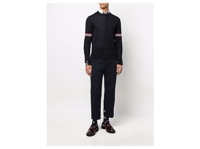Thom Browne Feiner Merino-Wollstrick mit Armbündchen Mehrfarben - Ansicht 2