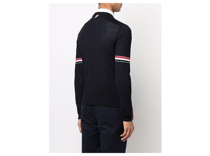 Thom Browne Feiner Merino-Wollstrick mit Armbündchen Mehrfarben - Ansicht 4